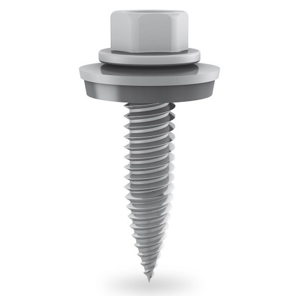Self-tapping screw 6x25mm, stainless steel with EPDM, for PV panels mounting, 100pcs